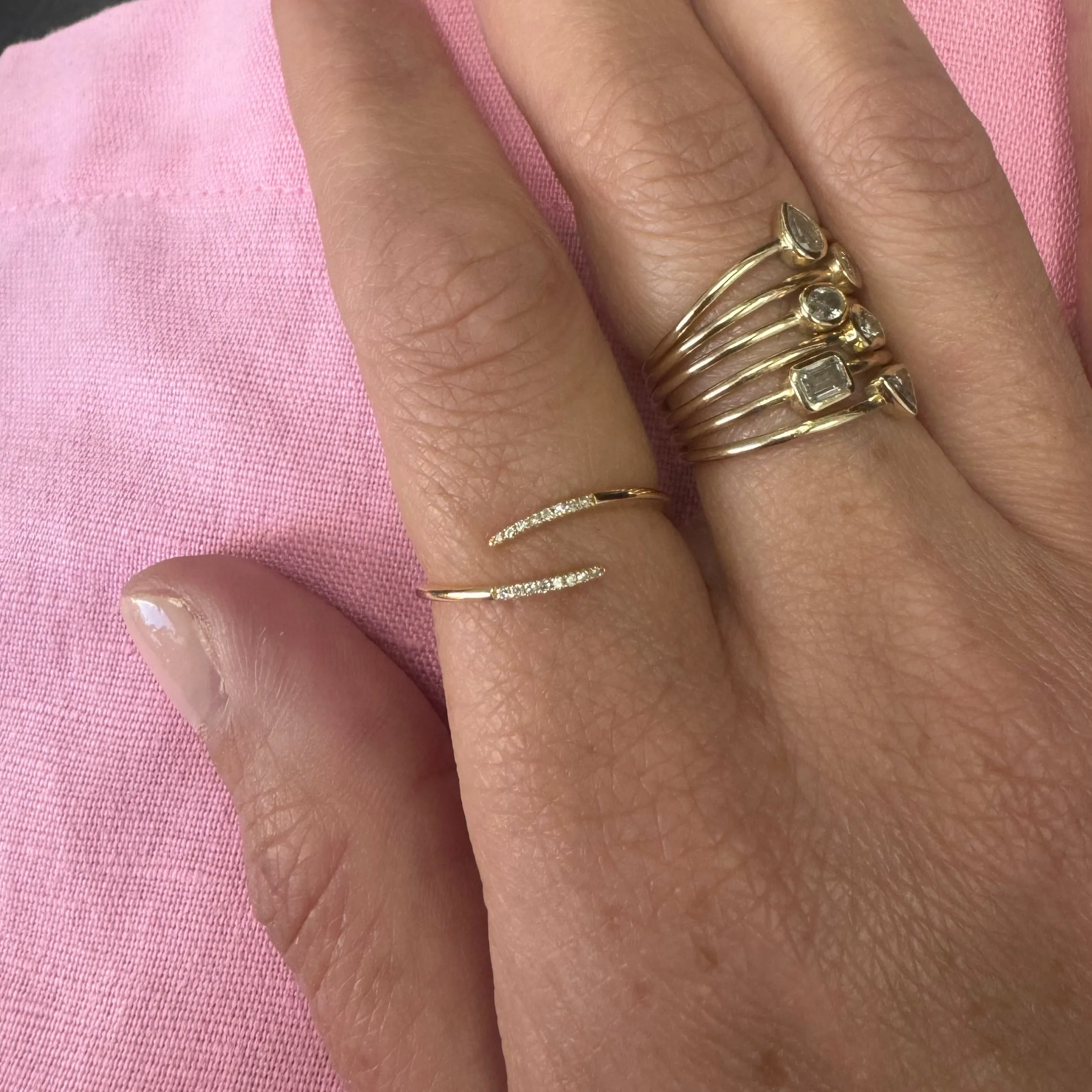 14K Gold Diamond Wrap Ring