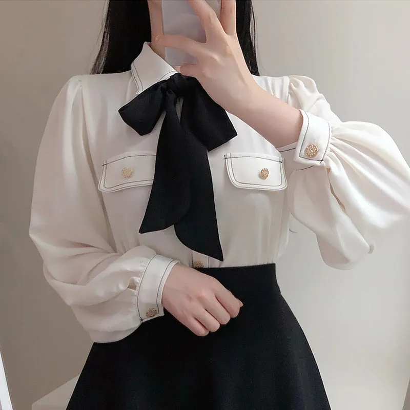 Academia Style Shirt with Bow