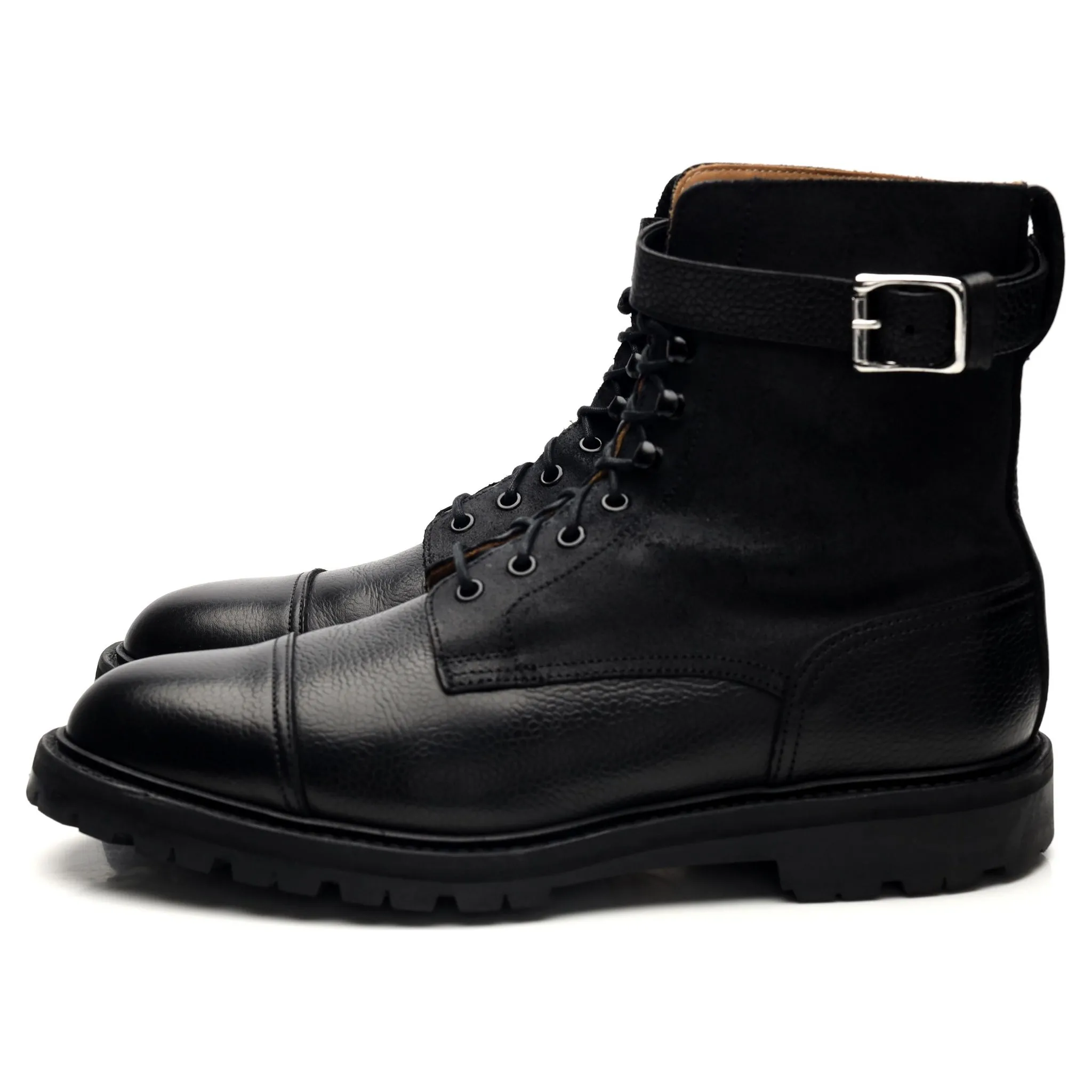 'Aldershot' Black Leather Boots UK 7 E