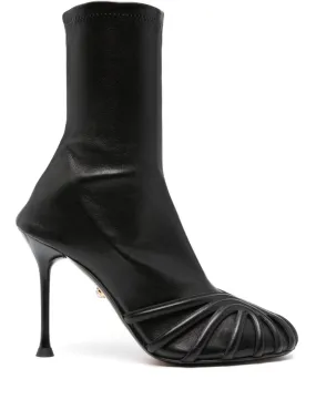 Alevì 100mm strappy-appliqué ankle boots - Black