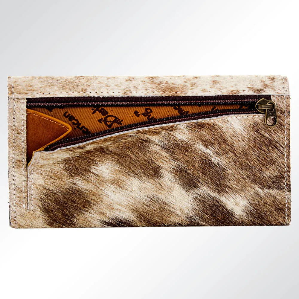 American Darling Tooled Leather and Hair on Hide Leather Snap Clutch