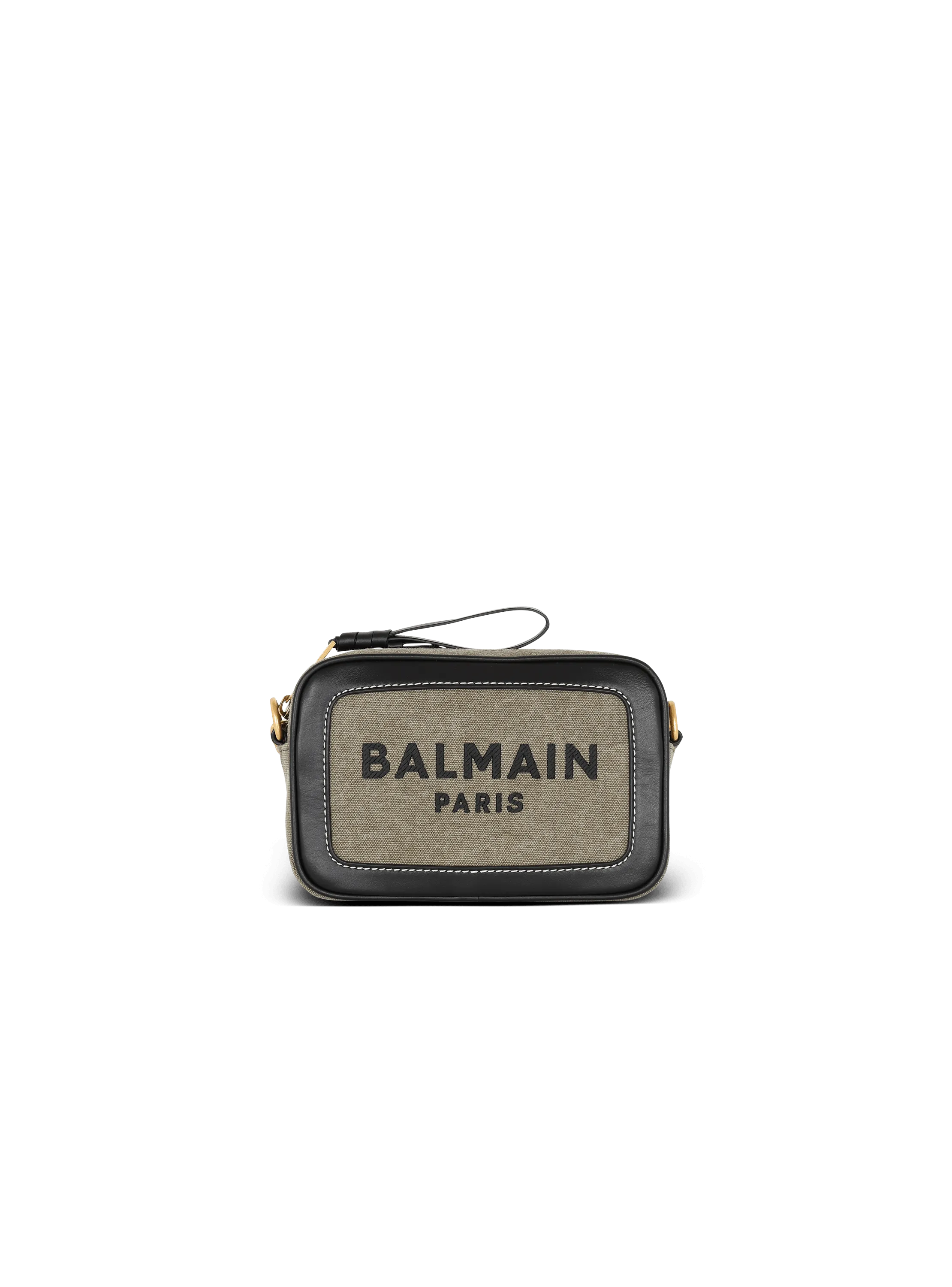 B-Army canvas and leather clutch