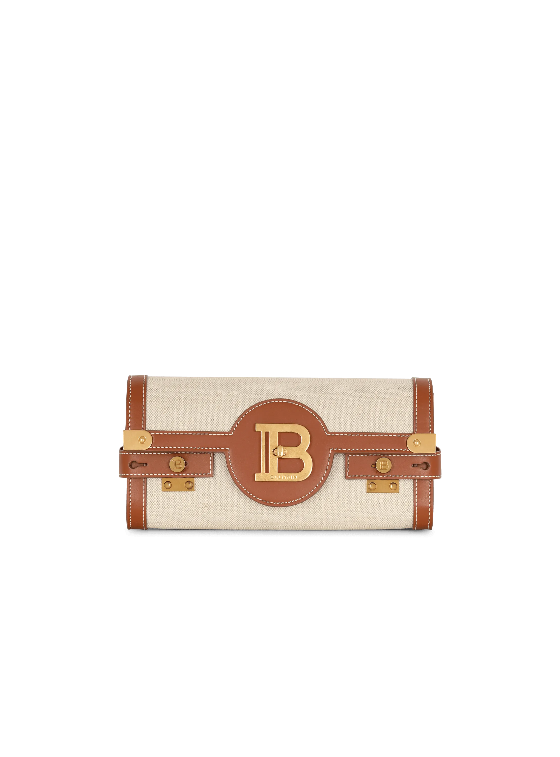 B-Buzz 23 leather and canvas clutch bag