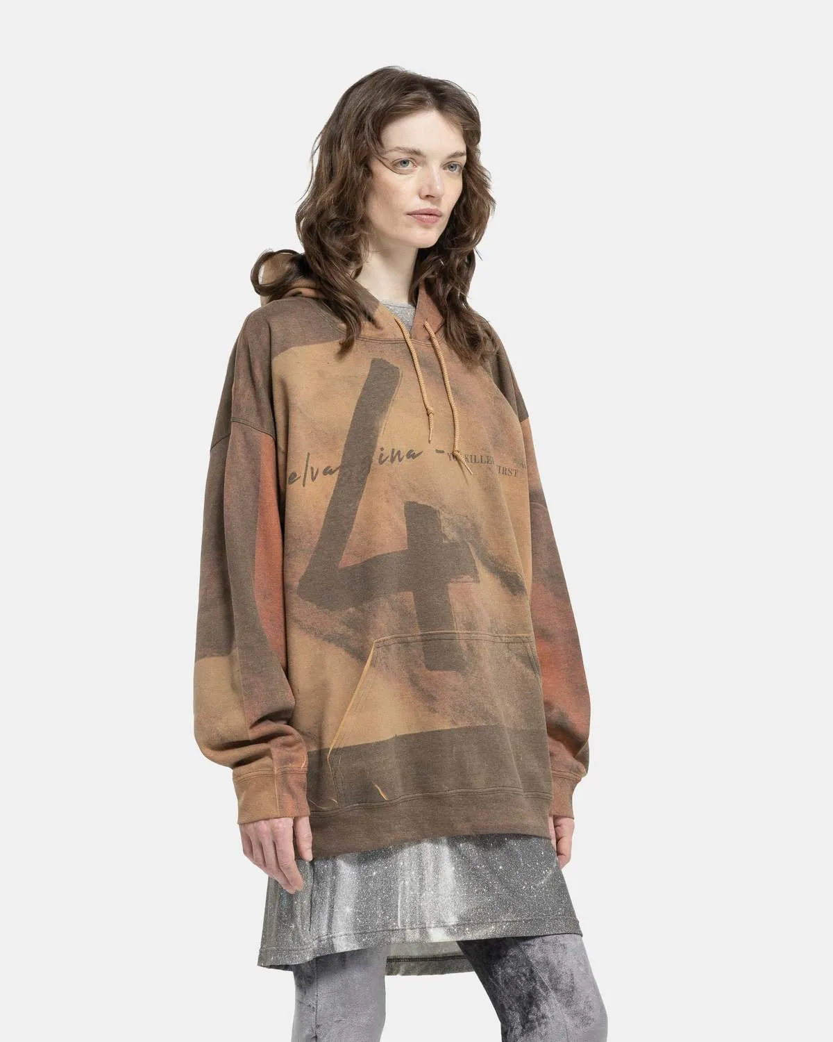 BB Printed Hoodie sweater - Brown