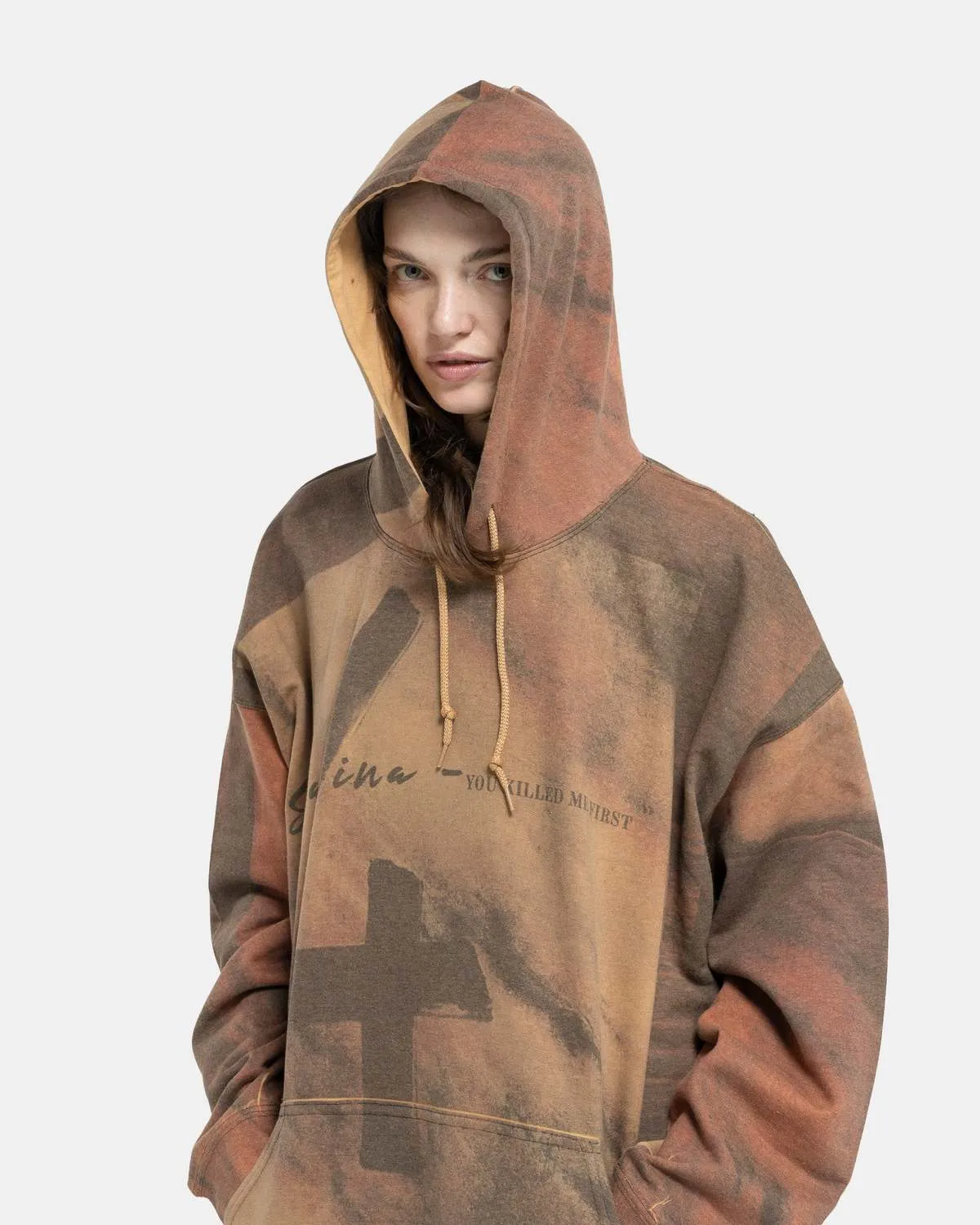 BB Printed Hoodie sweater - Brown