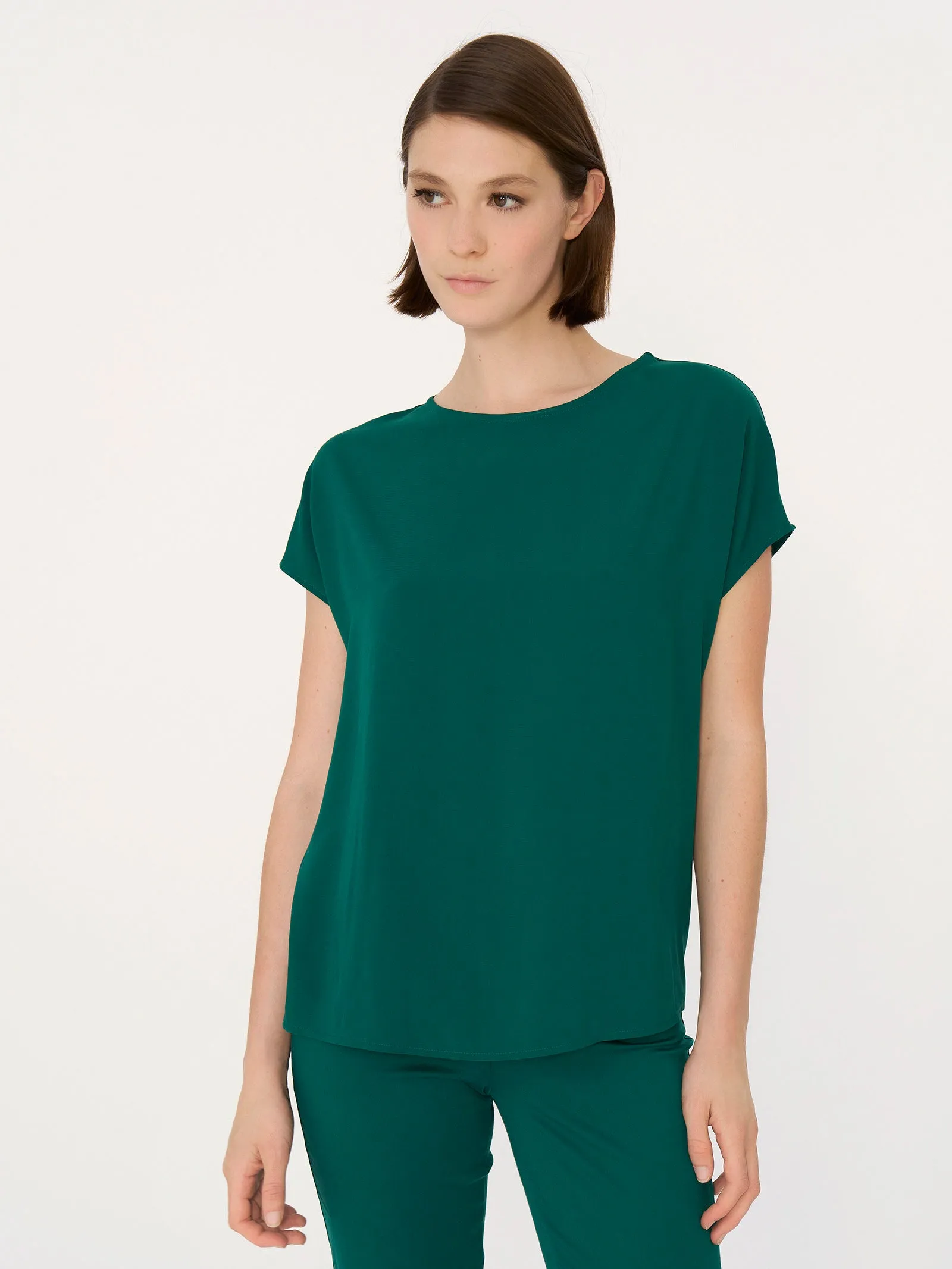 Blusa con Manica Kimono in Ecoseta - Aventurine