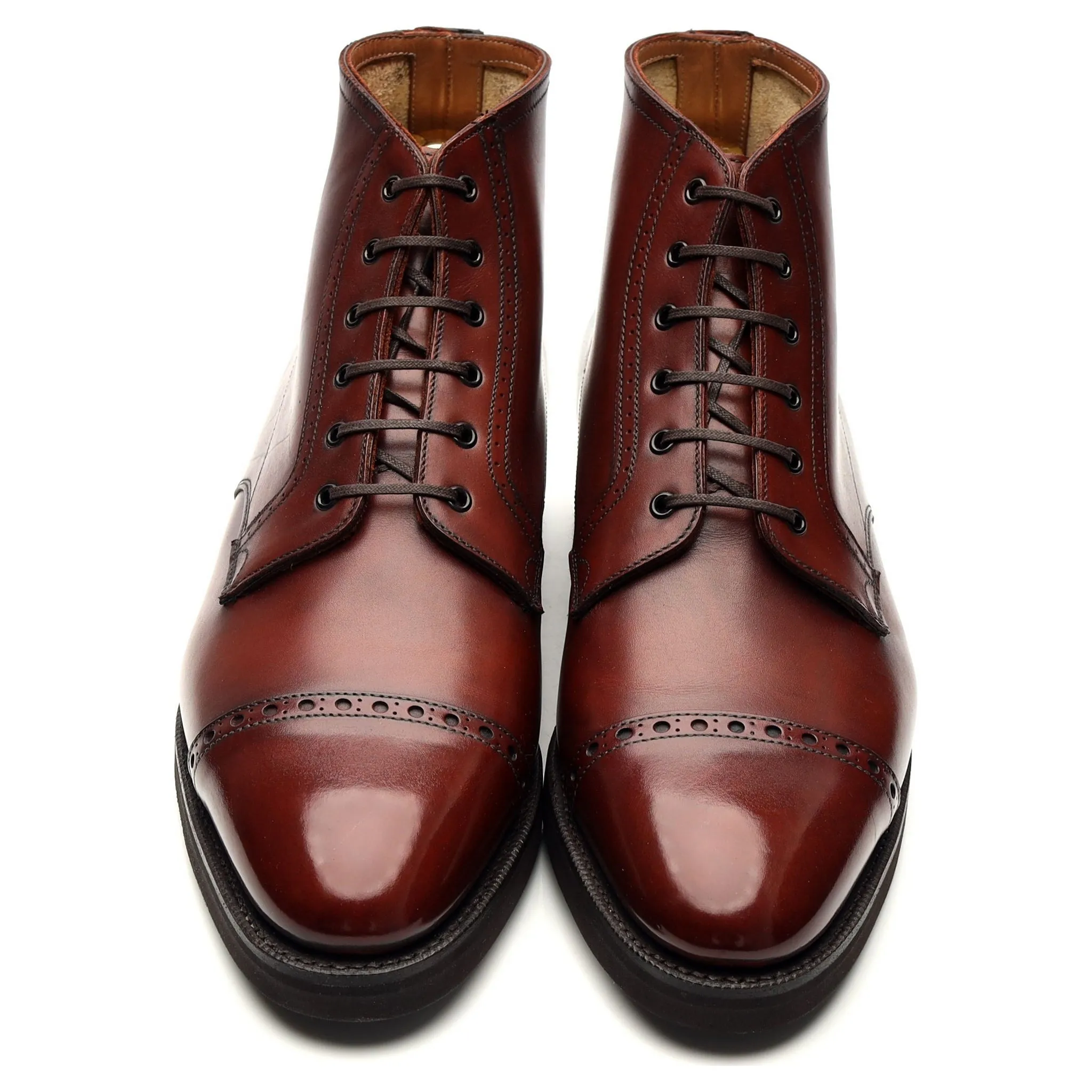 'Brossa' Cognac Tan Brown Leather Boots UK 8.5