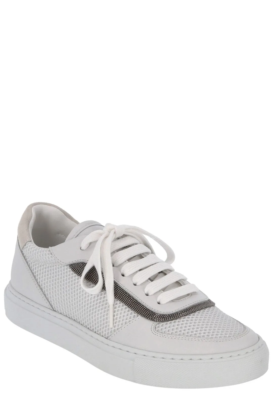 Brunello Cucinelli Monili-Embellished Lace-Up Sneakers