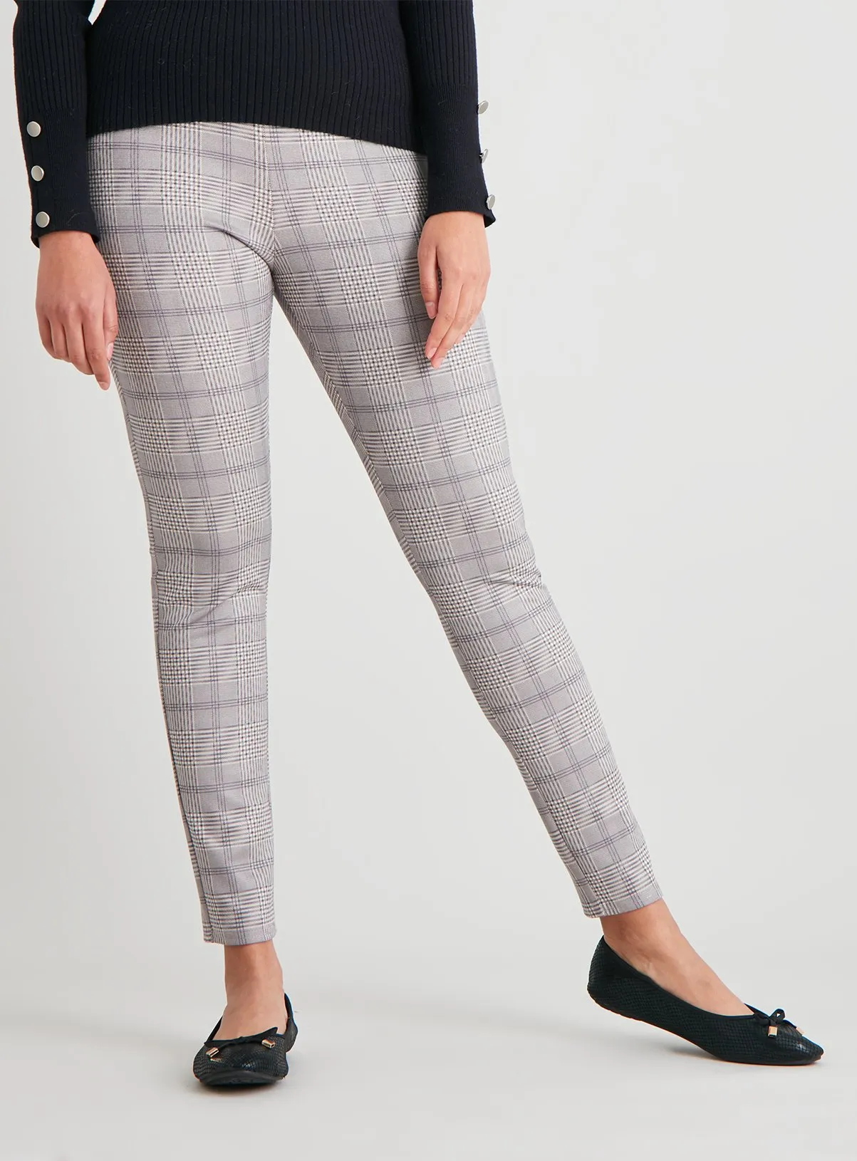 Buy Grey Check Print Leggings - 16 | Leggings | Tu