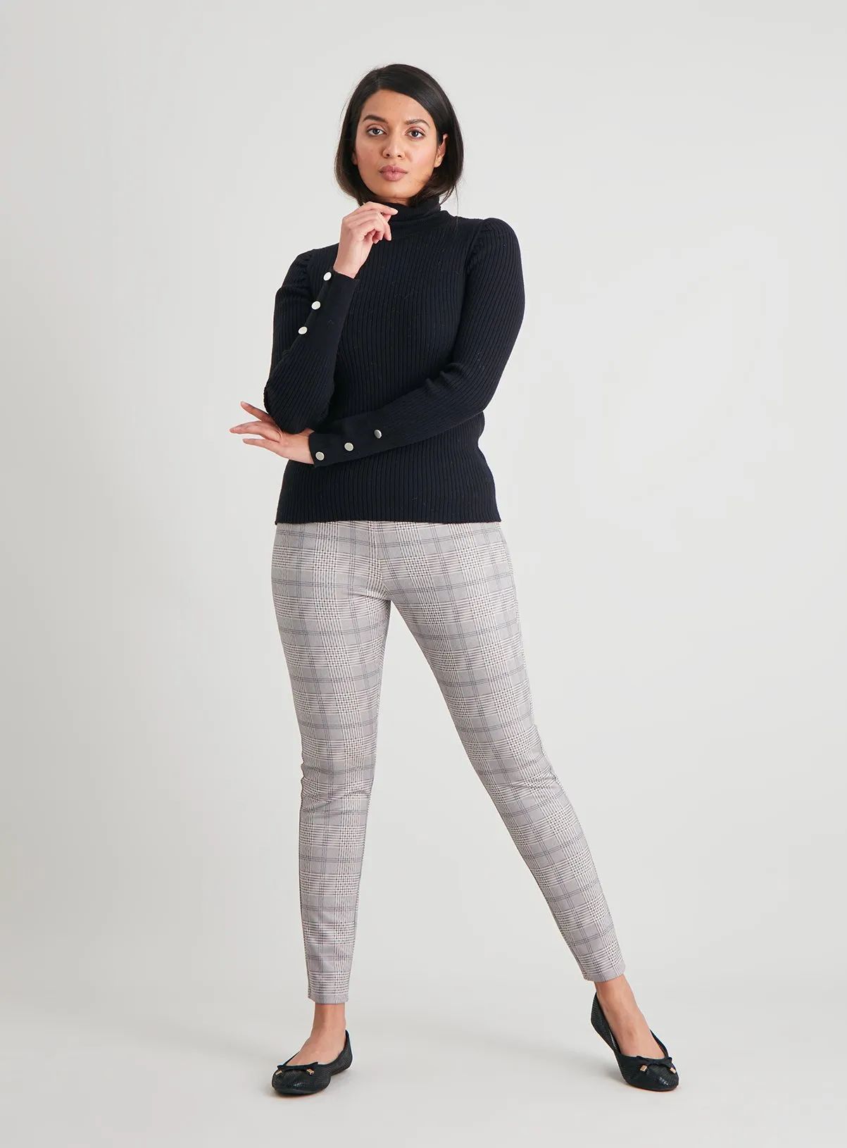 Buy Grey Check Print Leggings - 16 | Leggings | Tu