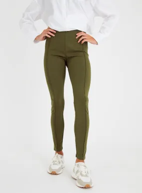 Buy Khaki Smart Ponte Pintuck Leggings 8L | Leggings | Tu