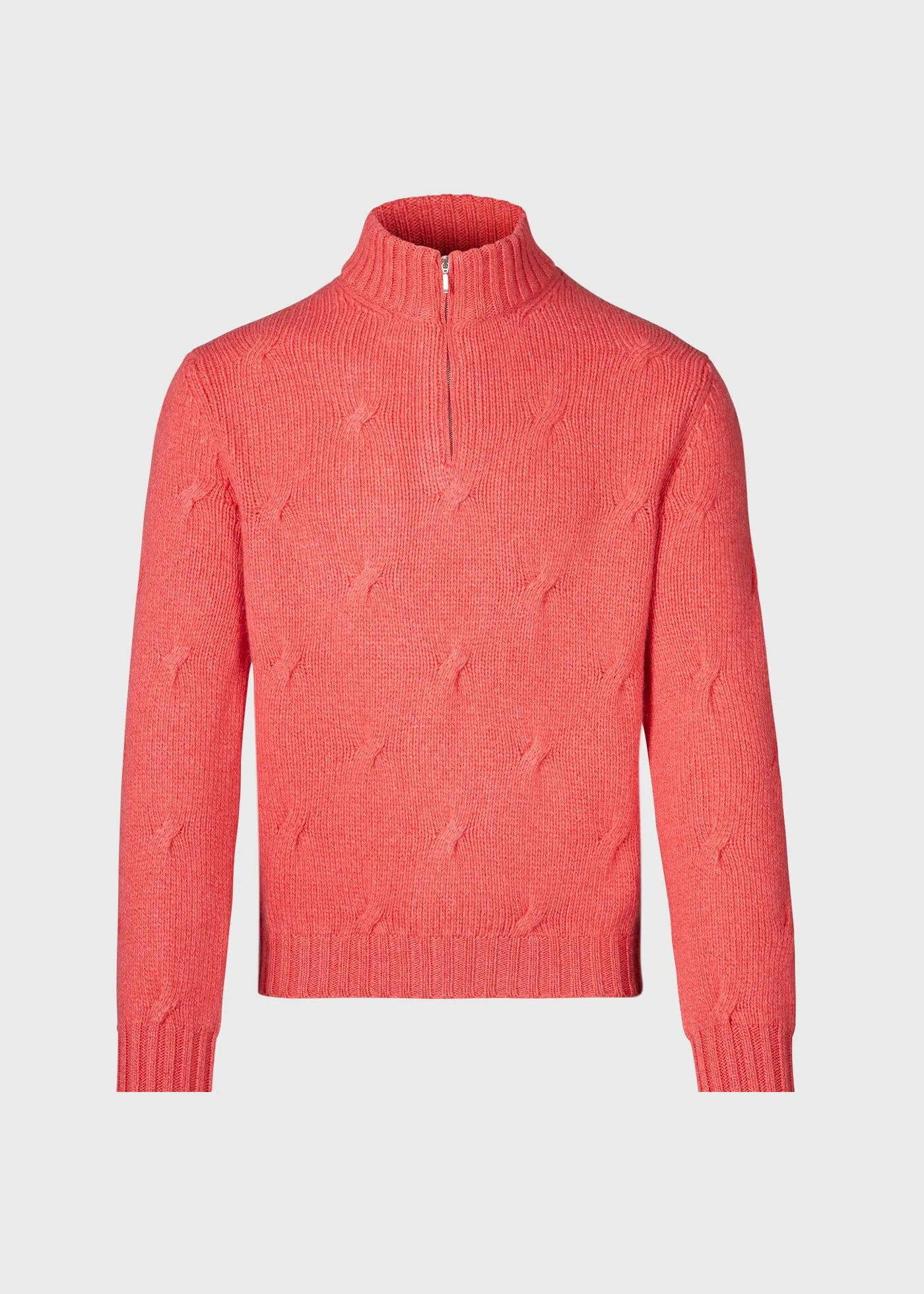 Cable Cashmere Quarter Zip Sweater