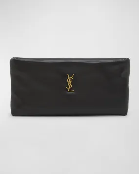 Calypso Ziptop YSL Clutch Bag in Smooth Padded Leather