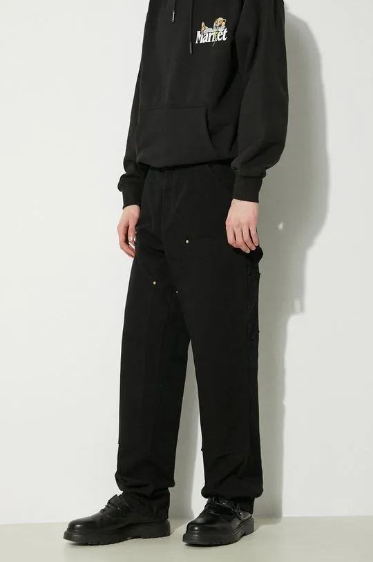 Carhartt WIP cotton trousers Double Knee Pant black color I031501.8902