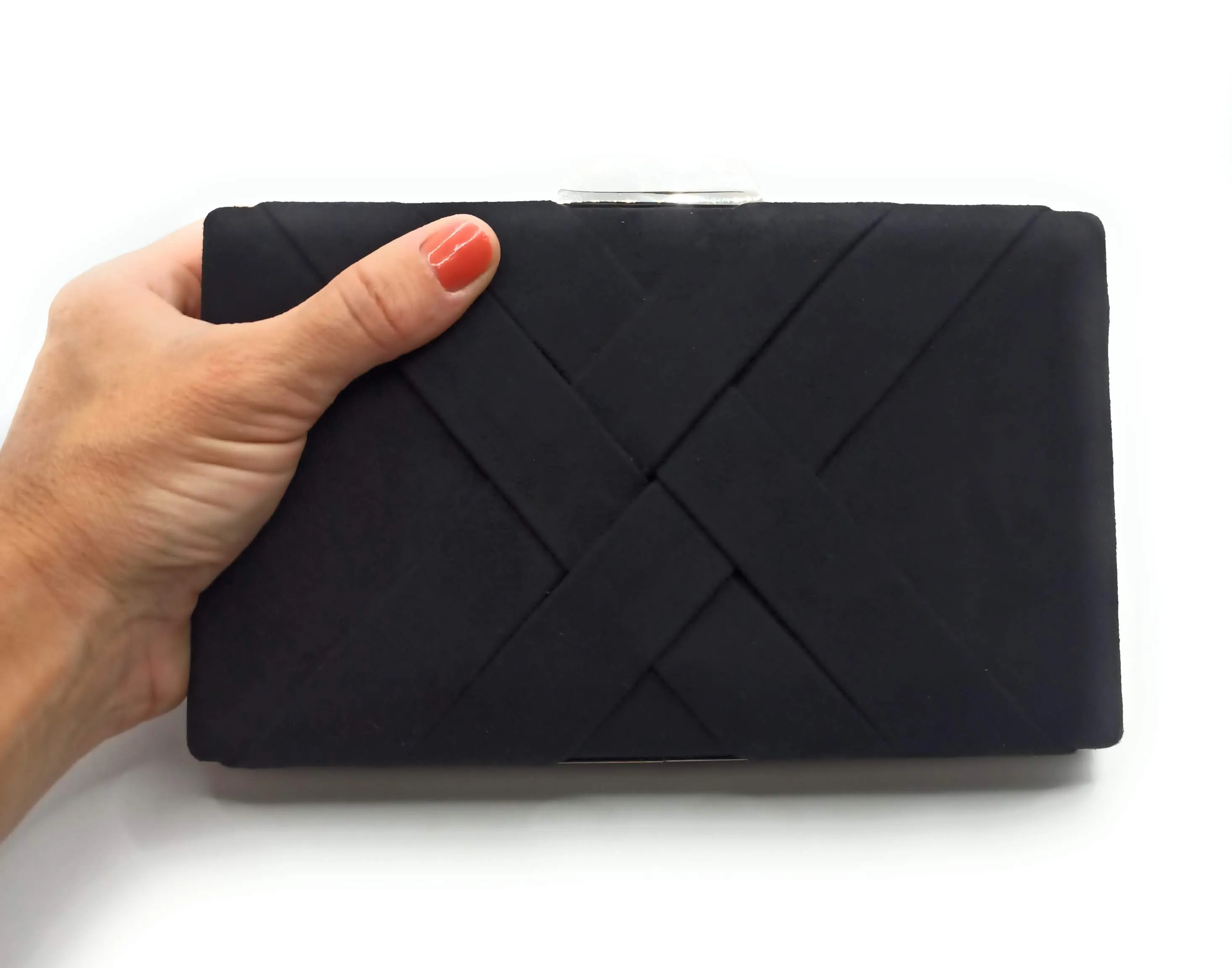 Cartera De Mano Bolso Fiesta · Cruzado Ante Negro (última unidad!)