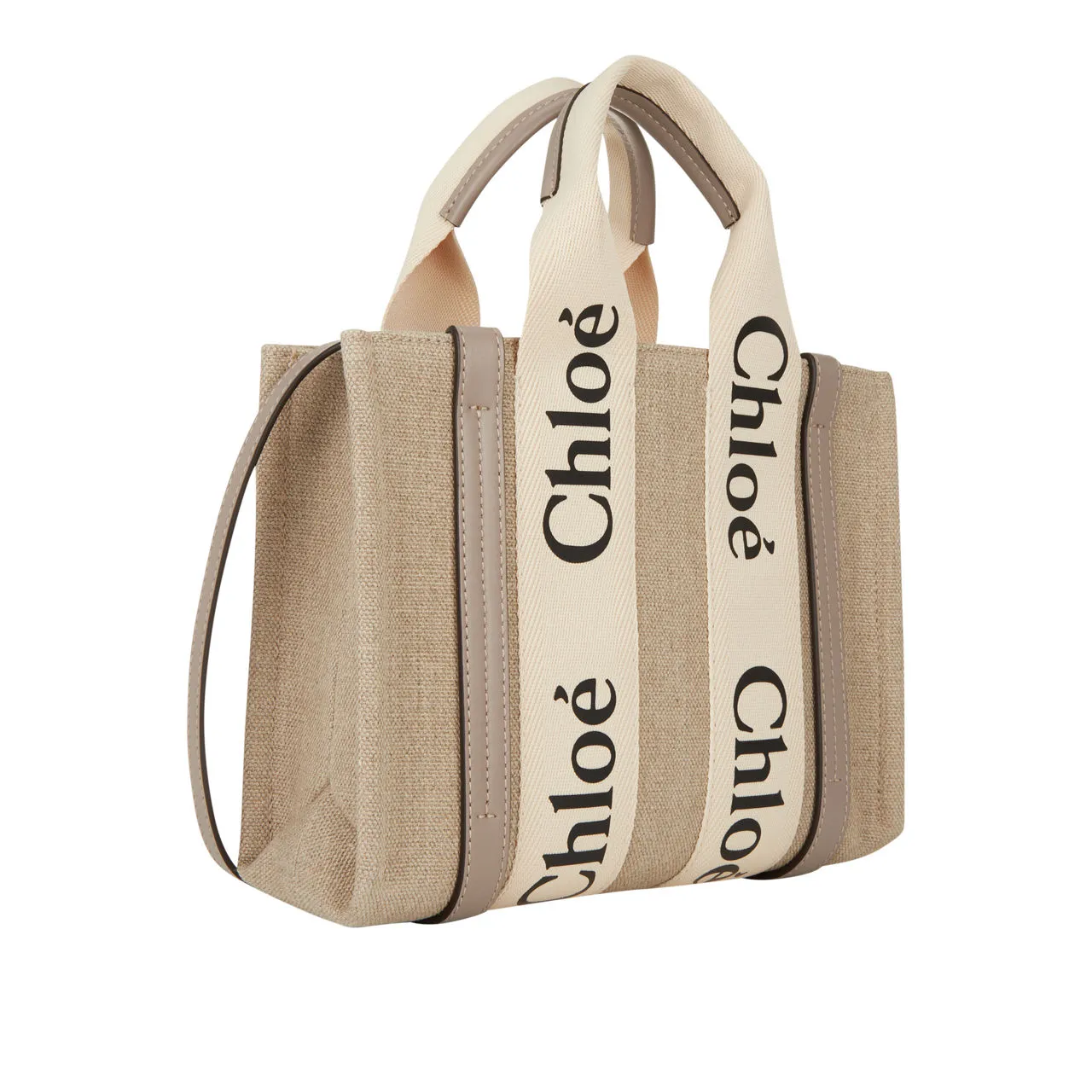 CHLOÉ Woody Small Tote Bag - Musk Grey