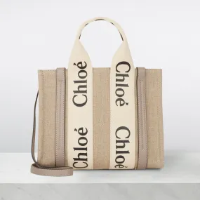 CHLOÉ Woody Small Tote Bag - Musk Grey