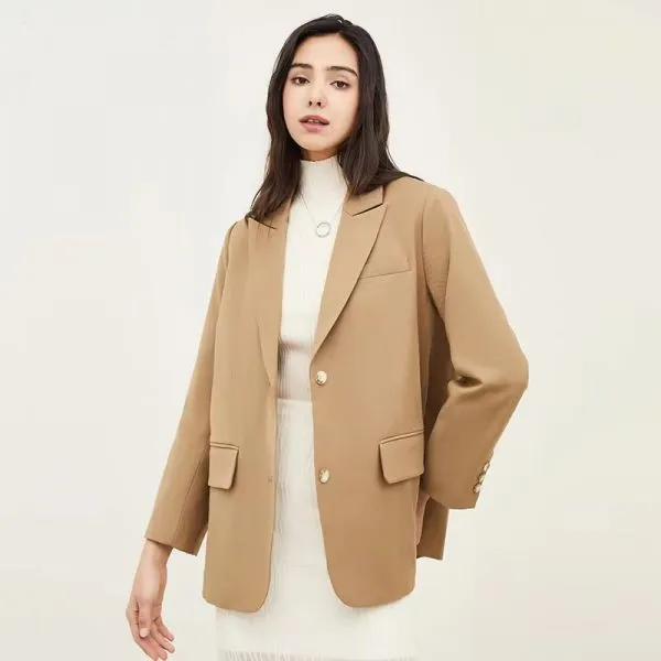 Classic suit blazer with two buttons for women