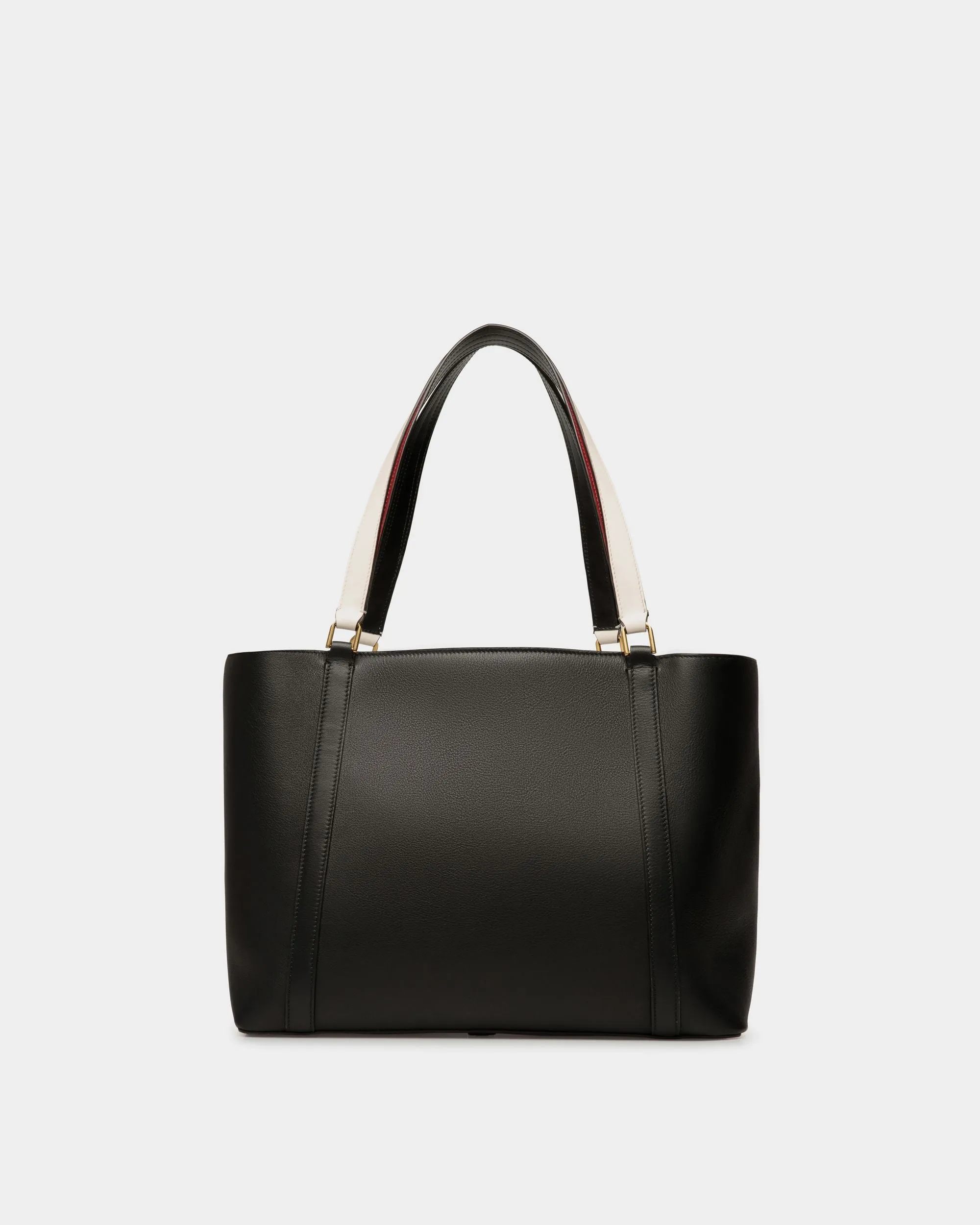 Code Tote Bag in Black Leather 