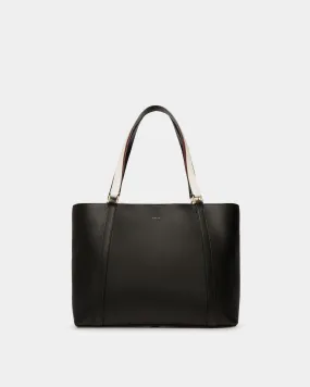 Code Tote Bag in Black Leather 