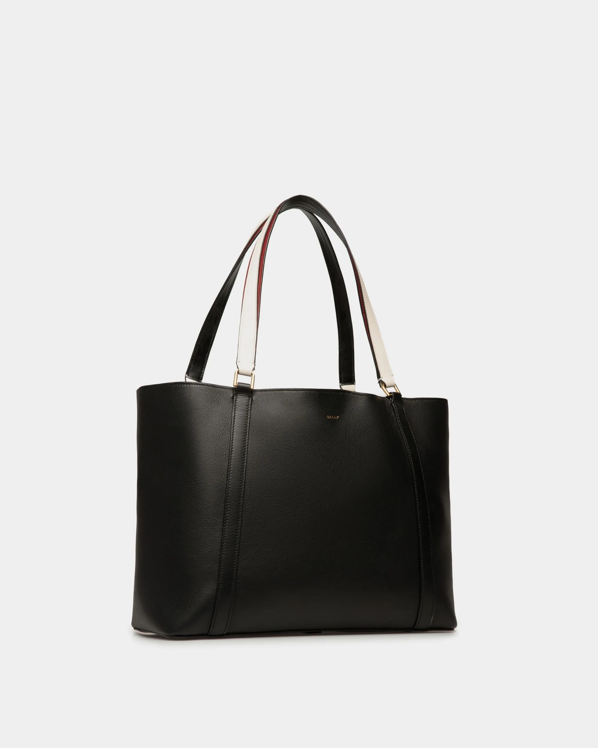 Code Tote Bag in Black Leather 