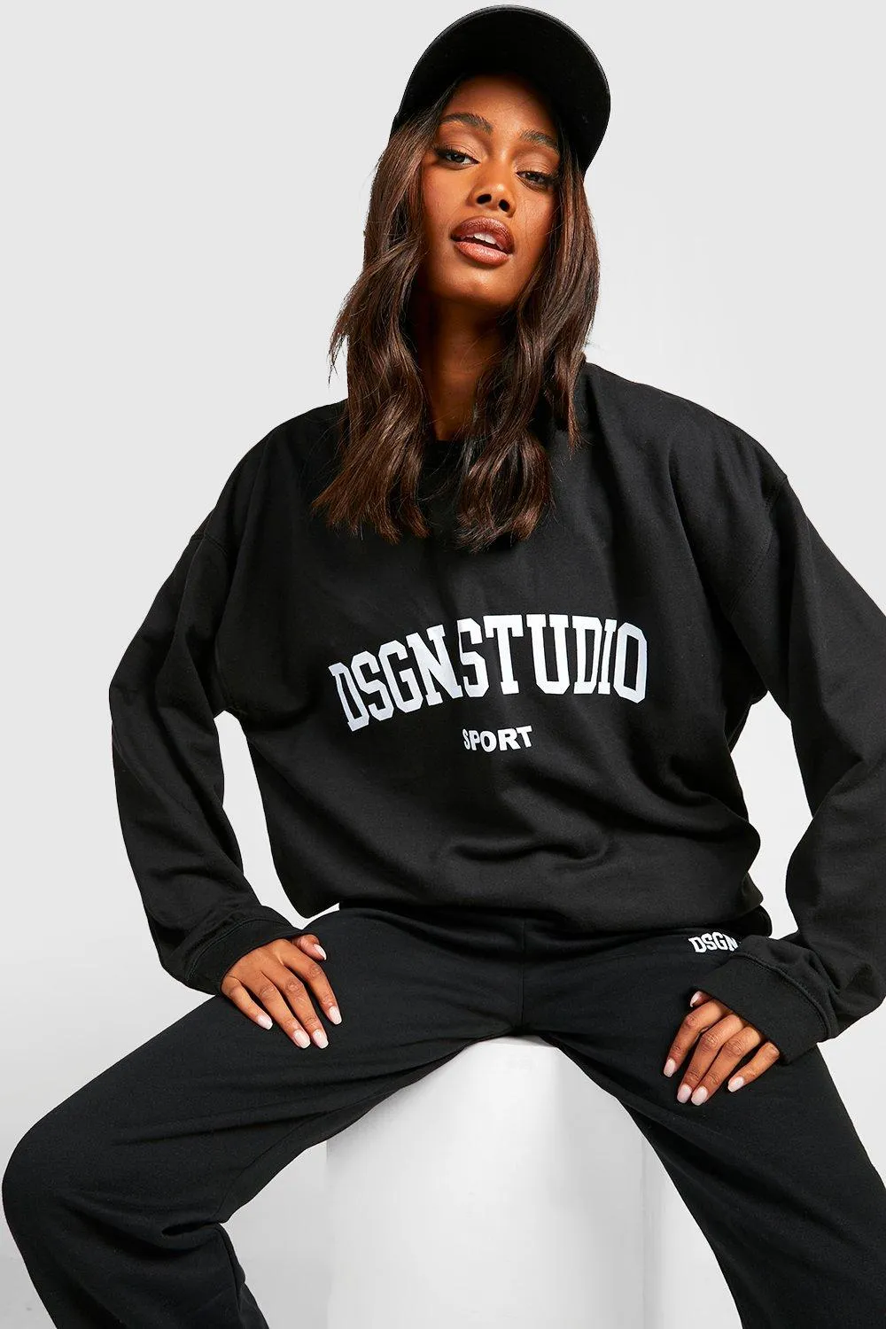 Collegiate Slogan Sweater Tracksuit