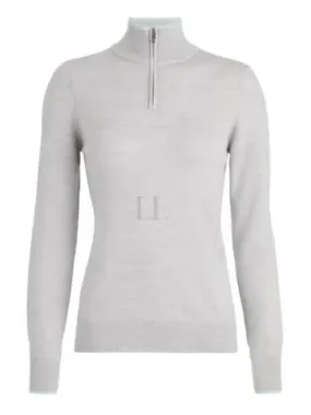 Contrast Tipping Merino Wool QRT Zip Sweater GLS000008 HGR Women s Quarter