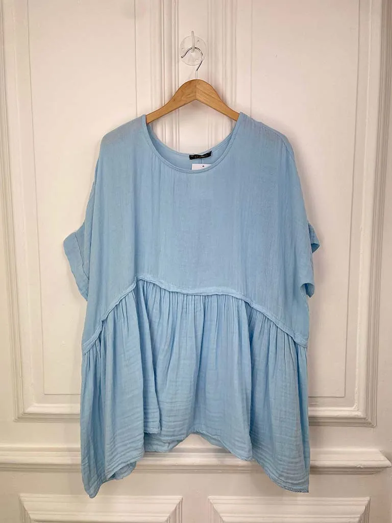 Cotton Smock Tunic - Sky