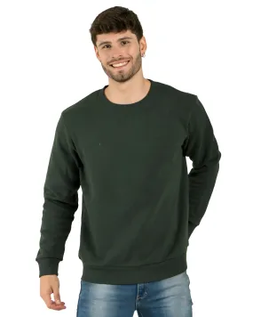 Crew Neck Sweatshirt (Unisex) Forest Green-50/50 Fleece