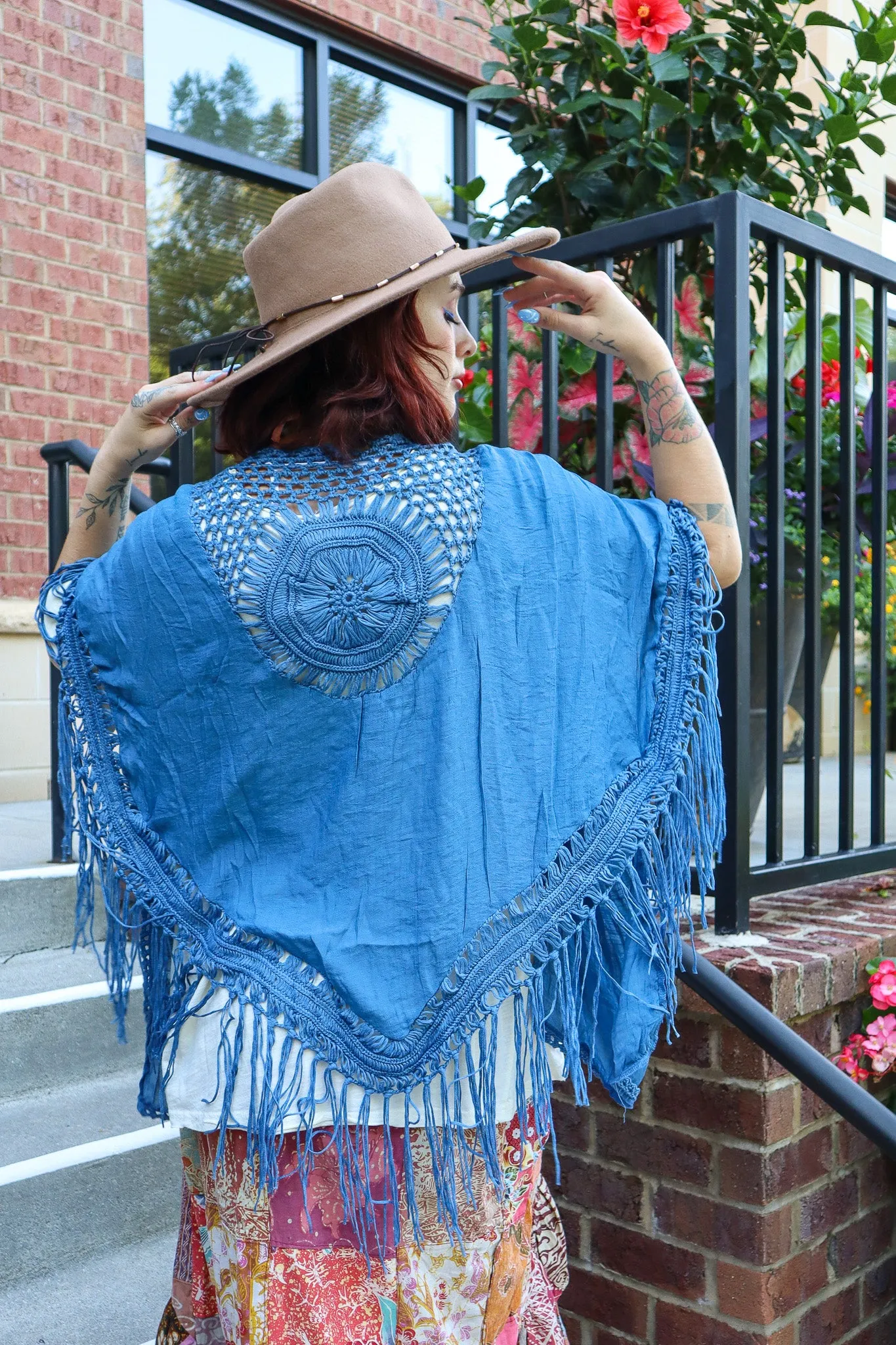 Crochet Medallion Tassel Kimono S-XL Boho Fringe Cardi