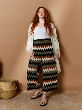 Curve Chevron High-Waist Culottes | Apricot Clothing