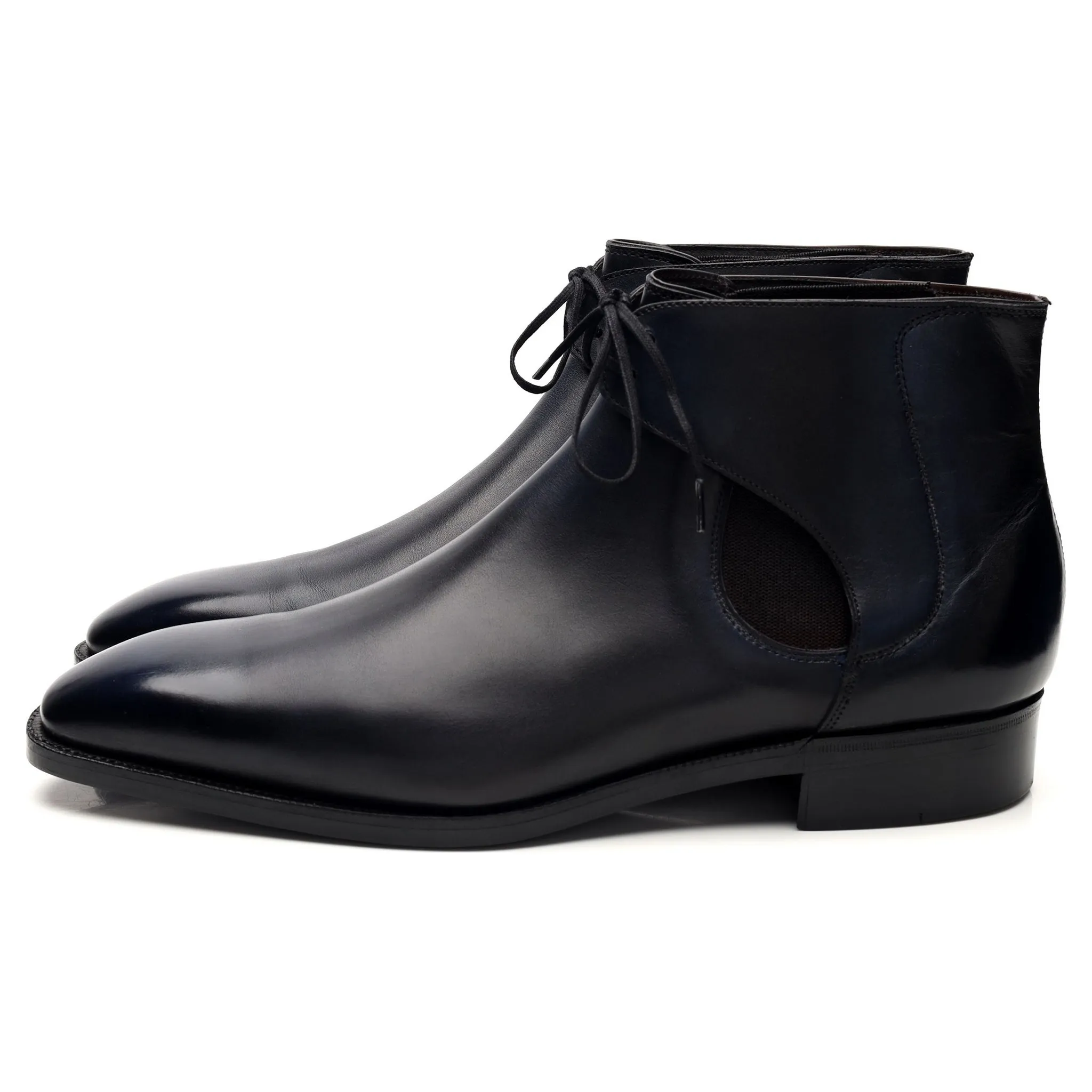 'Decon' Navy Blue Leather Chelsea Boots UK 8.5