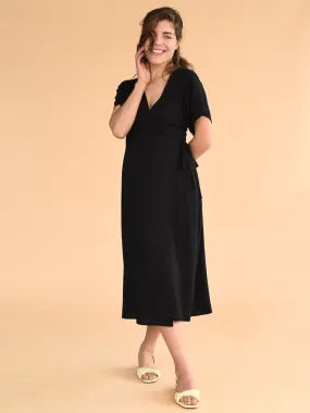 Devon Black Wrap Dress