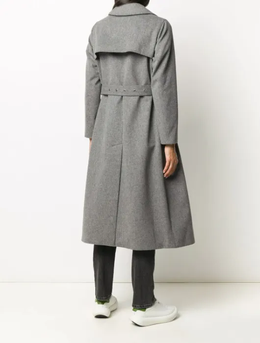 Double-Breasted Wool Coat - Grey