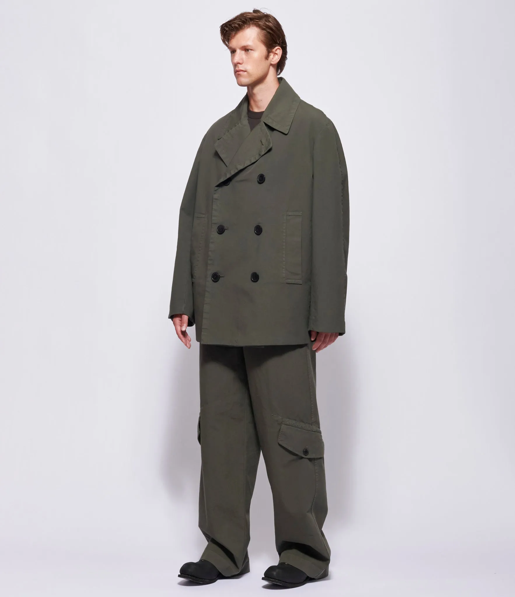 Dries Van Noten Mens Grey Razel Short Coat