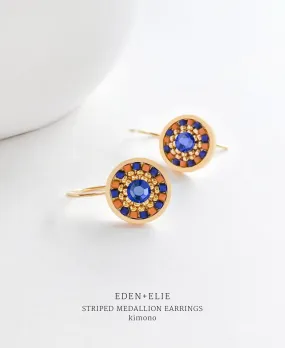 EDEN + ELIE Striped Medallion drop earrings - kimono