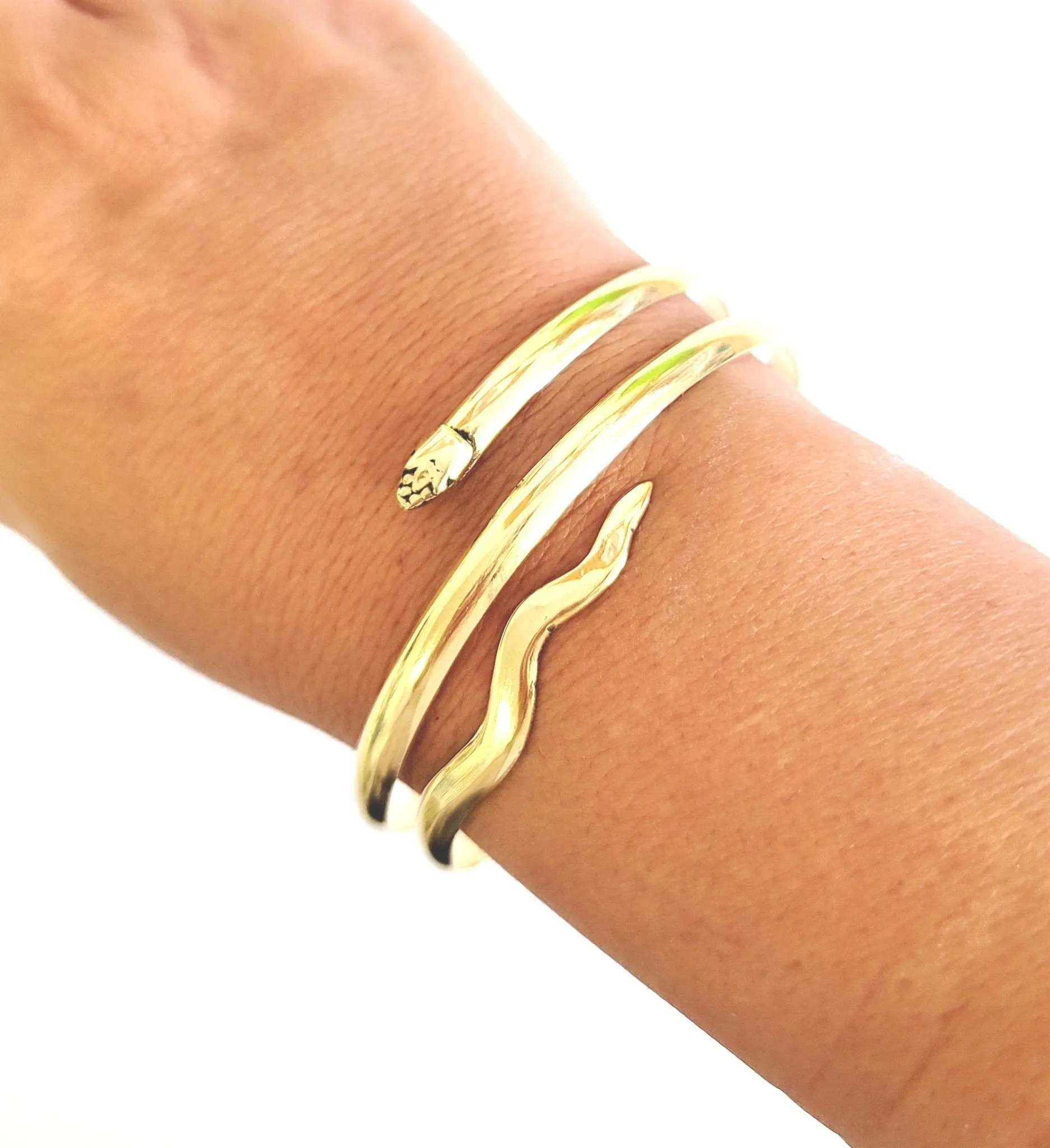 Egyptian Snake Semi Cuff Wrap Bracelet