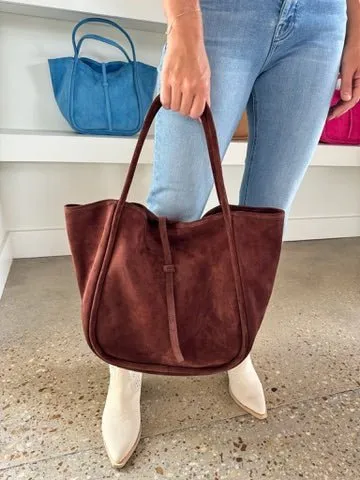 Espresso Italian Leather/ Suede Ellis Hobo Tote