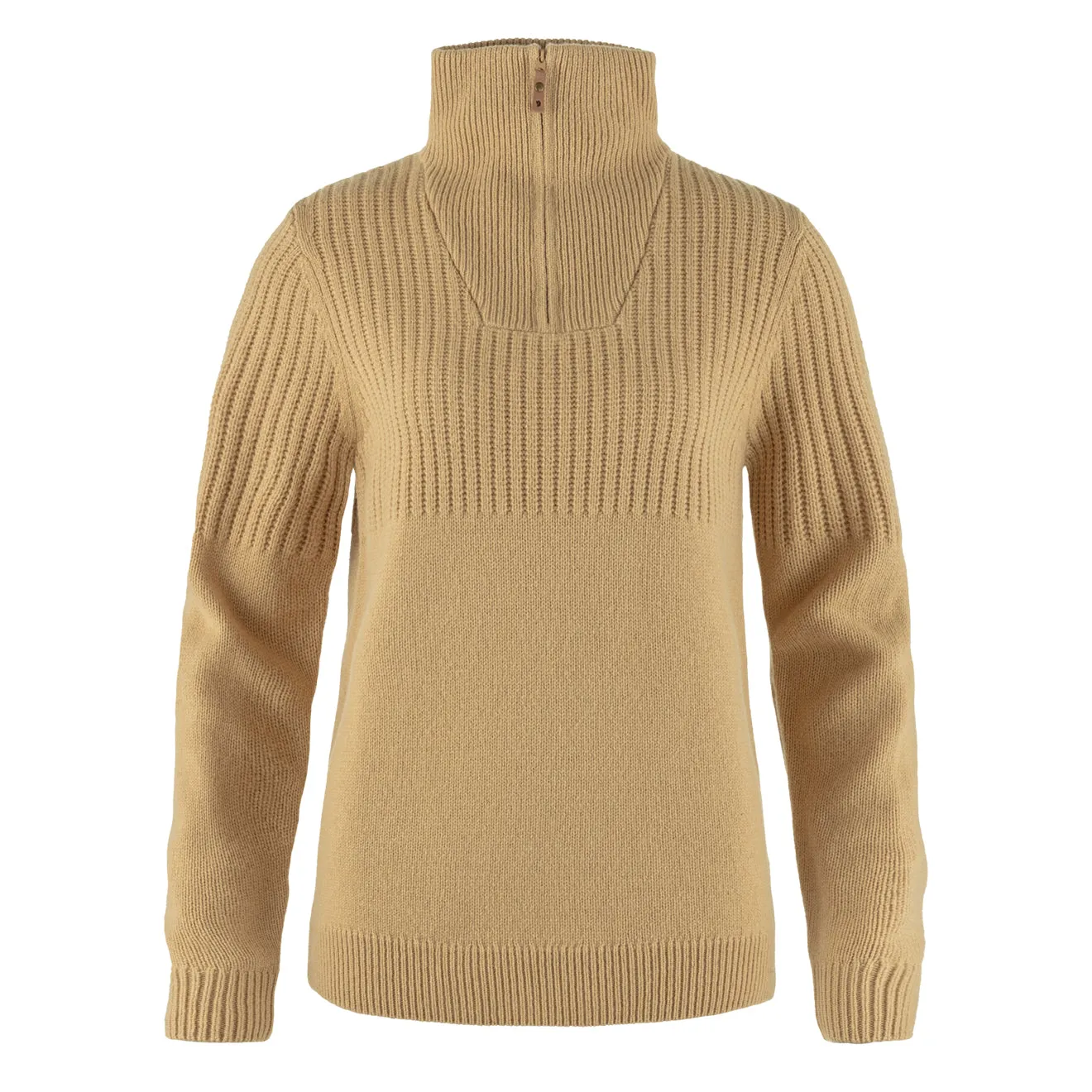 Fjallraven Womens Ovik Half Zip Knit Dune Beige