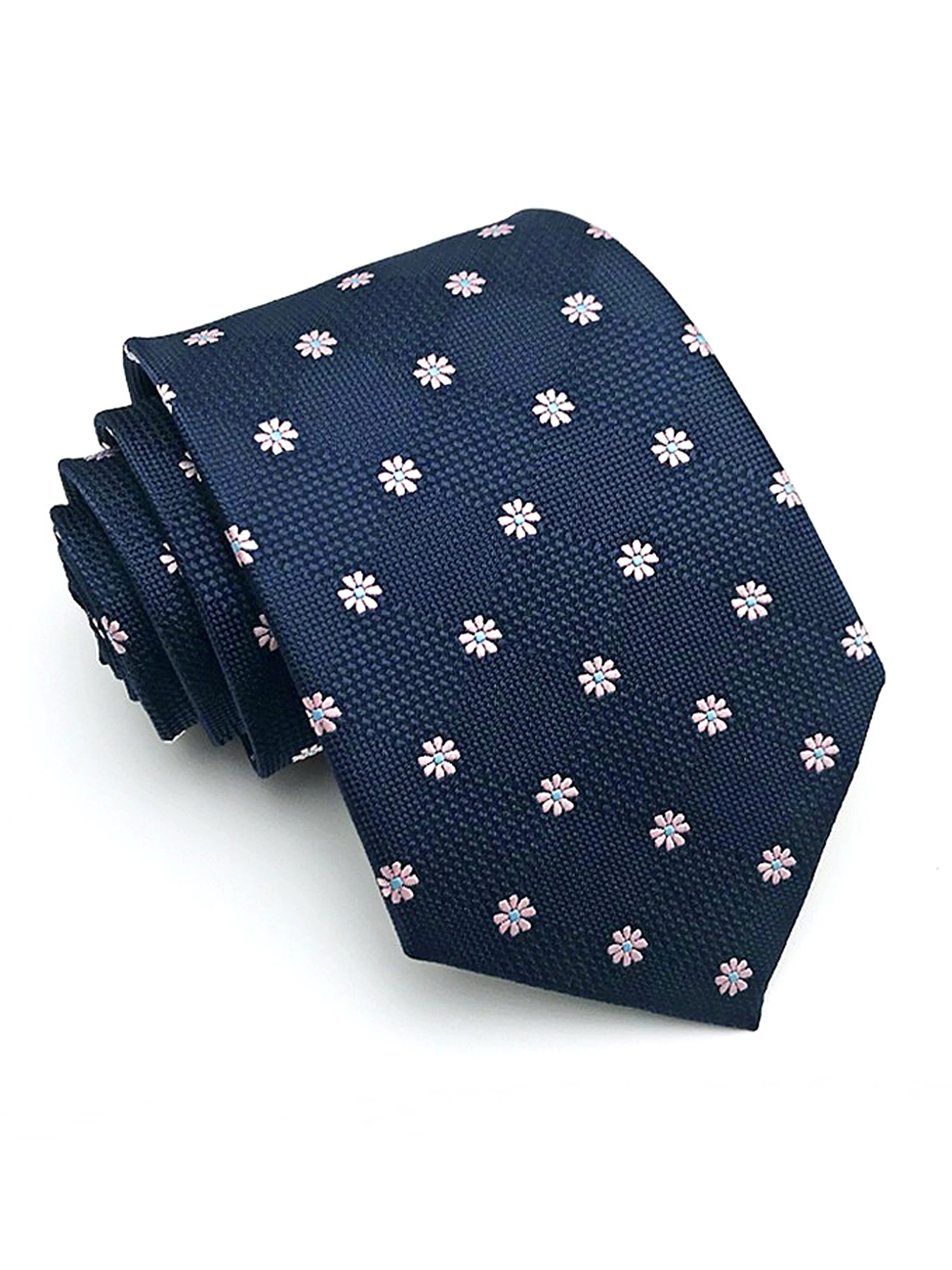 Floral Medallion Tie - Navy Blue