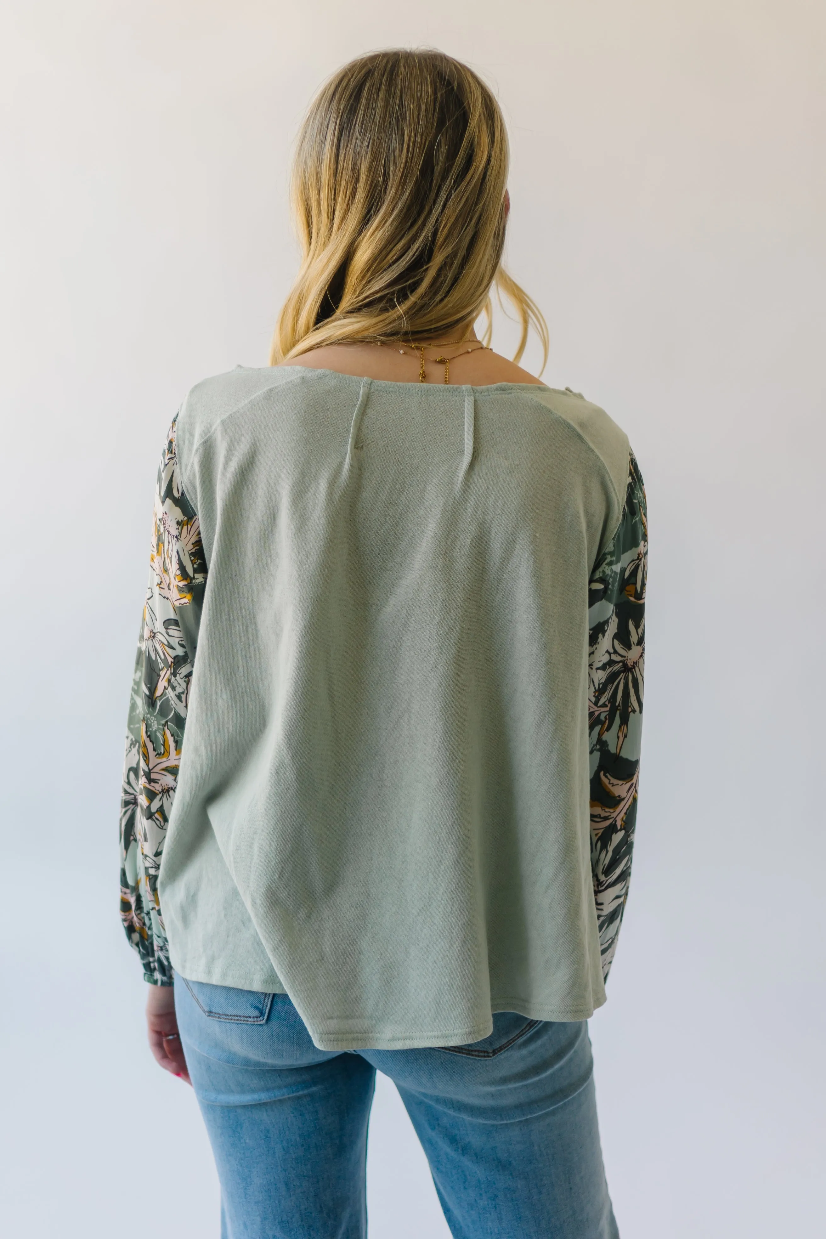 Free People: Picking Petals Top in Sage Combo