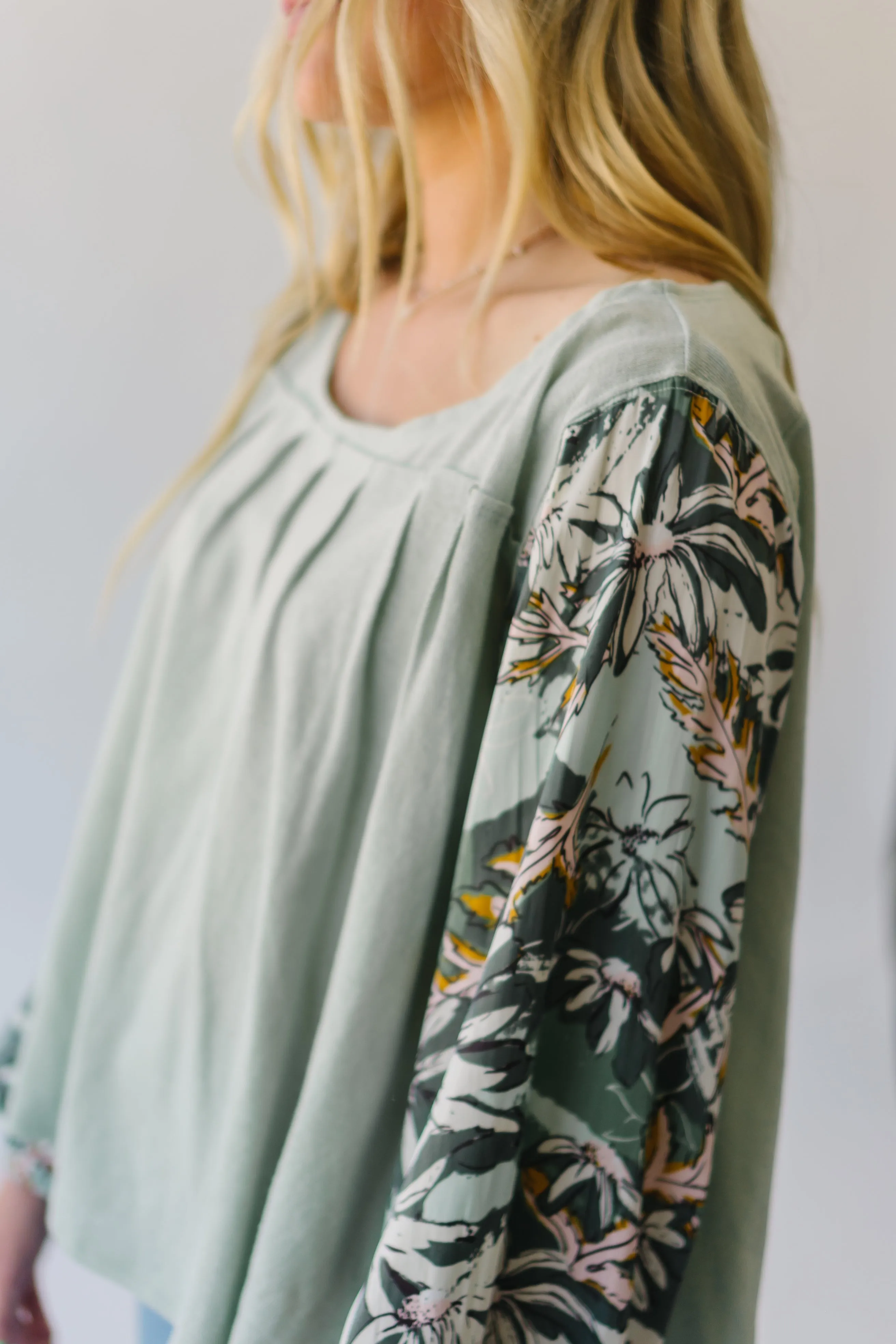 Free People: Picking Petals Top in Sage Combo