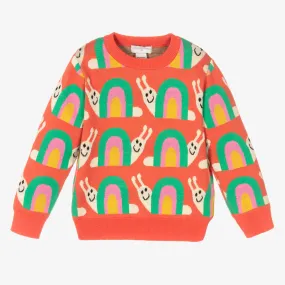 Girls Orange Snail Sweater