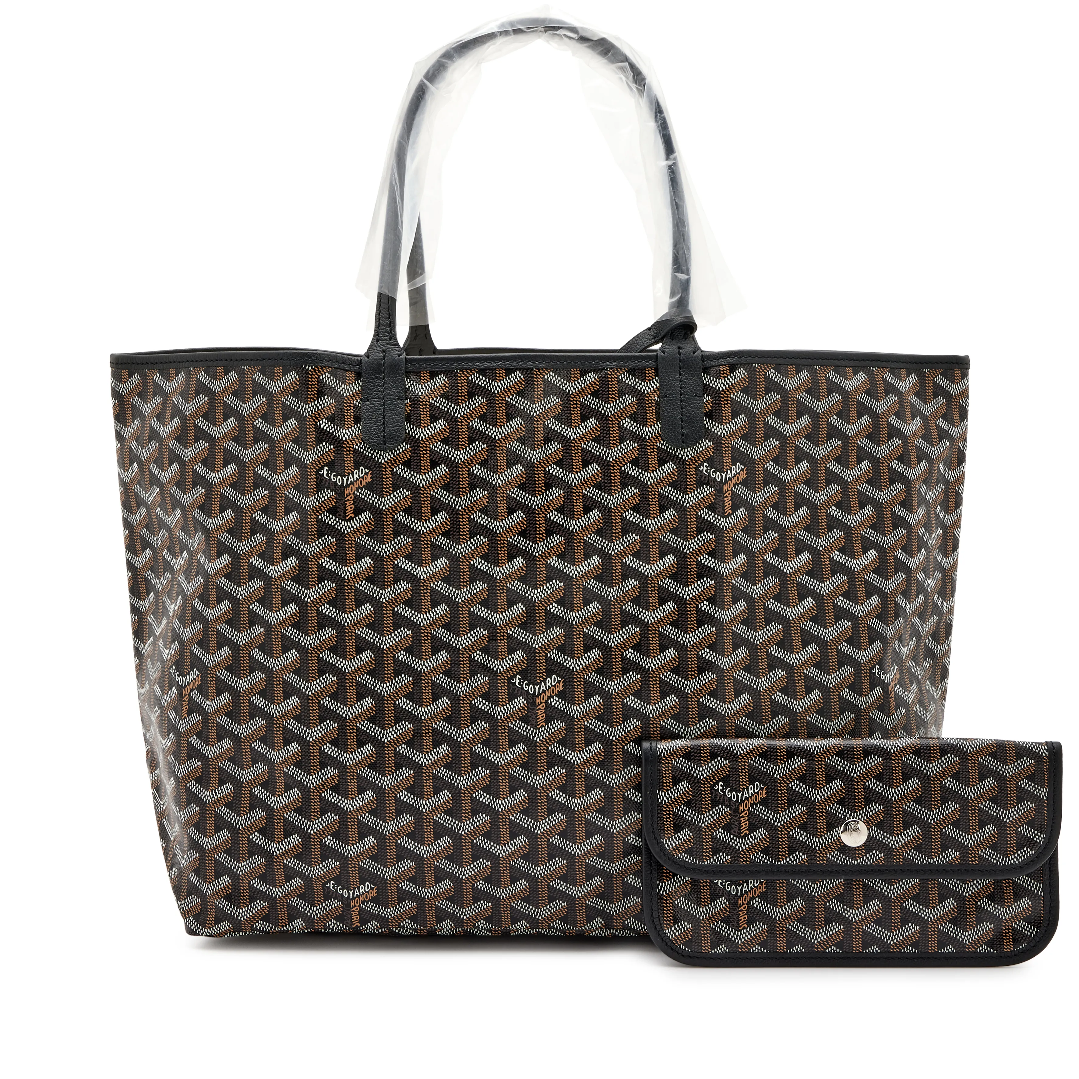 Goyard Black Goyardine Chevroches Calf Saint Louis PM Tote, 2023