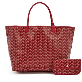 Goyard Red Goyardine Canvas and Chevroches Calfskin Saint Louis GM Tote, 2023