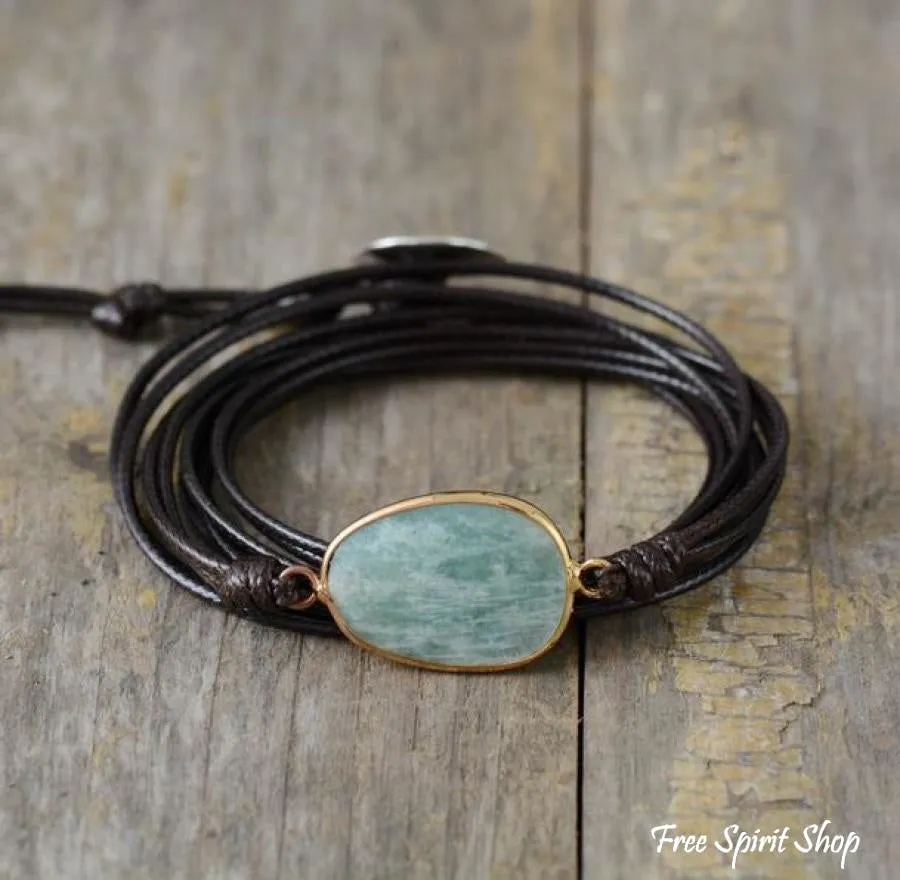 Handmade Natural Amazonite Wrap Bracelet