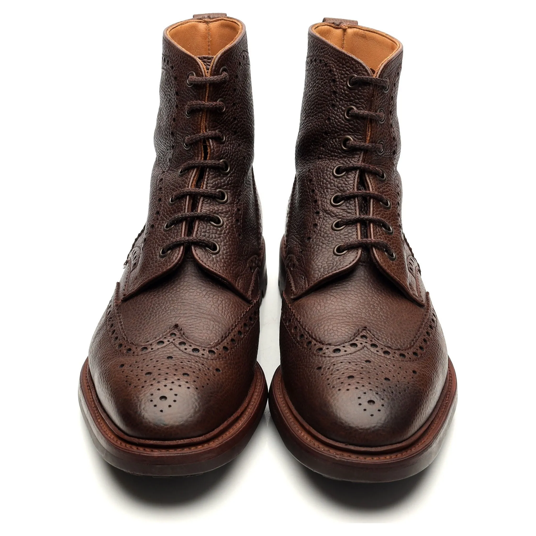 'Hannover' Brown Leather Brogue Boots UK 8.5 F