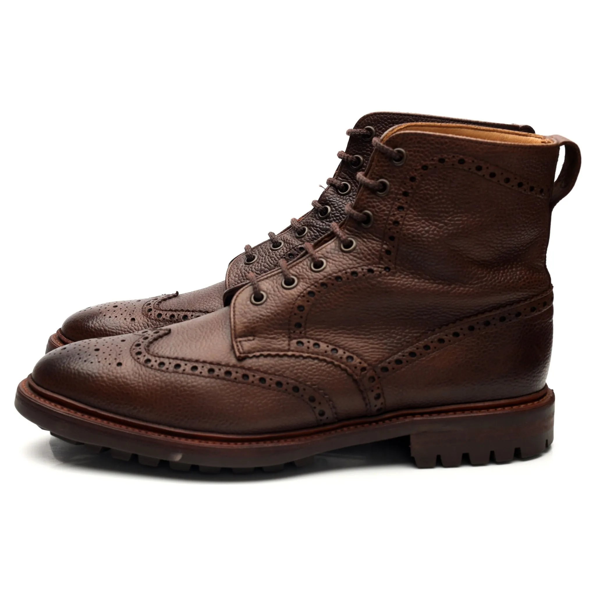 'Hannover' Brown Leather Brogue Boots UK 8.5 F