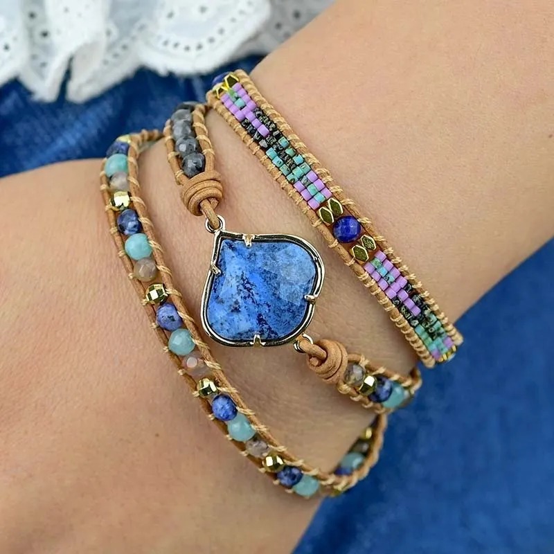 Healing Blue Sodalite Wrap Bracelet