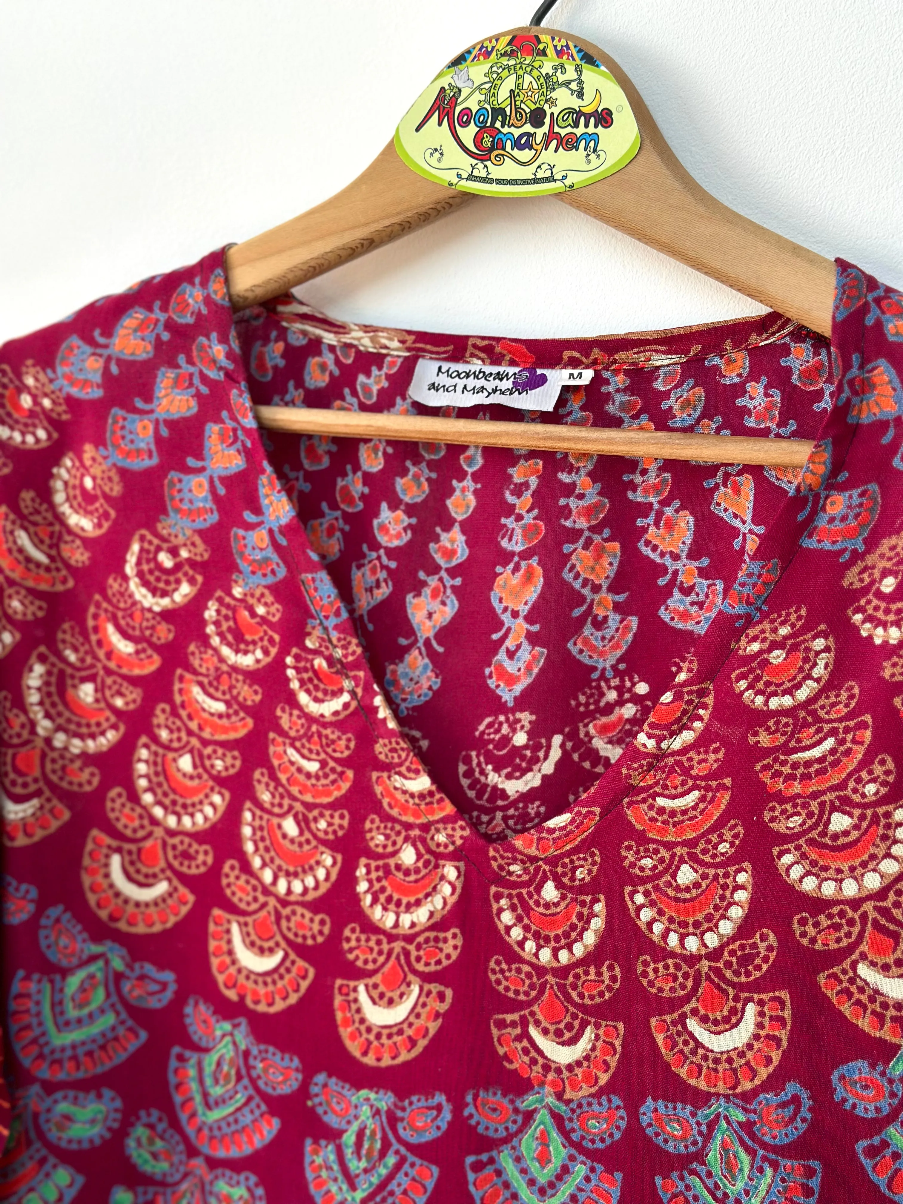 INDIAN RED STARSHINE MANDALA TUNIC / TOP